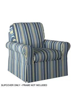 The Hamptons Collection Blue Beach Striped Sunset Trading Horizon Box Cushion Chair Slipcover Performance Fabric -Cheap GUESS® Store Belk 855