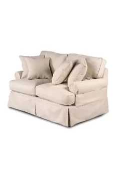 The Hamptons Collection 60” Linen Beige T-cushion Loveseat Cover with Back and Seat Cushion Cover and Pillow Covers -Cheap GUESS® Store Belk 858