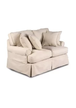 The Hamptons Collection 60” Linen Beige T-cushion Loveseat Cover with Back and Seat Cushion Cover and Pillow Covers -Cheap GUESS® Store Belk 859