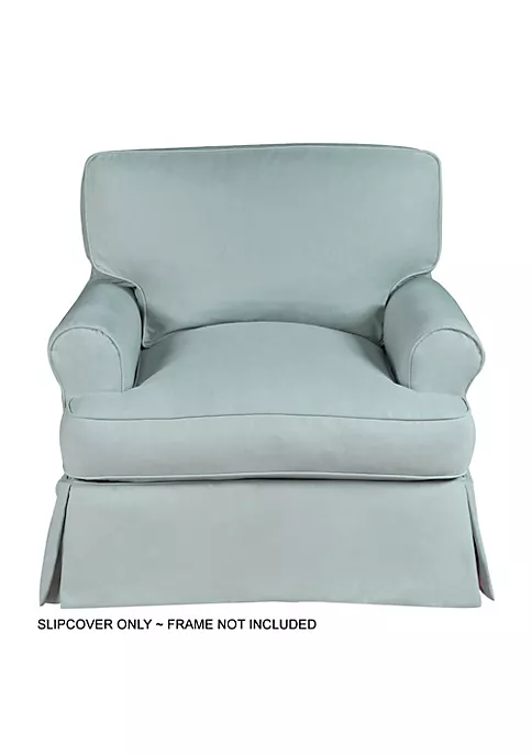 The Hamptons Collection Sunset Trading Horizon T-Cushion Chair Slipcover Performance Fabric Ocean Blue 2 The Hamptons Collection Sunset Trading Horizon T-Cushion Chair Slipcover Performance Fabric Ocean Blue - Image 2