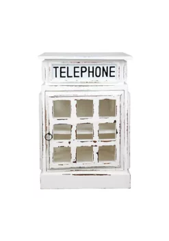The Hamptons Collection 29" White Sunset Trading Cottage English Phone Booth End Table