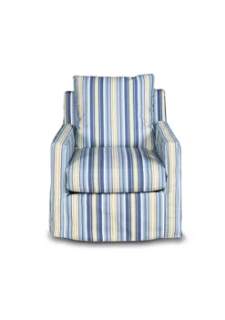 The Hamptons Collection 3-Pieces Blue Striped Fabric Club Chair Box Cushion Track Arm Slipcovers 35" -Cheap GUESS® Store Belk 892