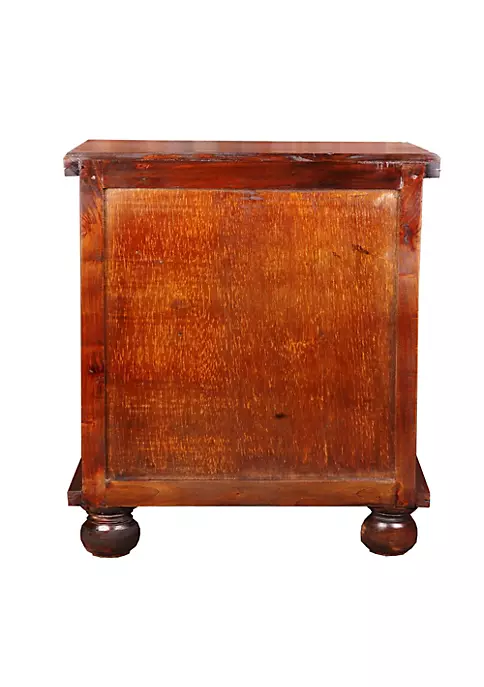 The Hamptons Collection 29.75” Brown and Clear Cottage End Table with Glass Door 3 The Hamptons Collection 29.75” Brown and Clear Cottage End Table with Glass Door - Image 3