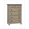 The Hamptons Collection 56.25" Brown Handcrafted Wood 6 Drawer Bedroom Chest with Antique Black Solid Steel Cup Handles