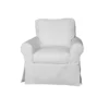 The Hamptons Collection 36” Pure White Fabric Slipcovered Swivel Rocking Chair