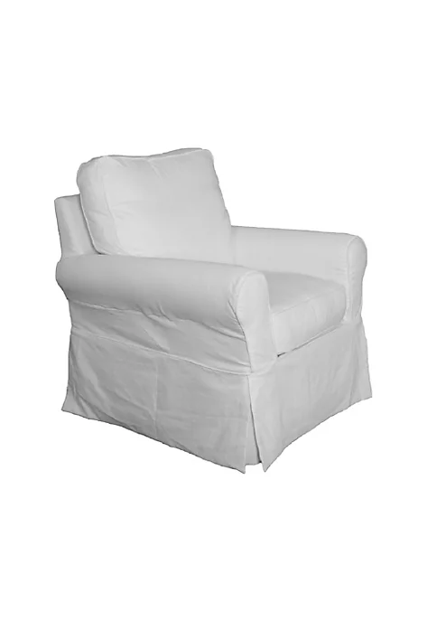 The Hamptons Collection 36” White Slipcovered Swivel Rocking Chair 3 The Hamptons Collection 36” White Slipcovered Swivel Rocking Chair - Image 3