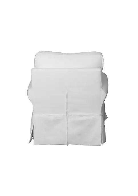 The Hamptons Collection 36” White Slipcovered Swivel Rocking Chair 4 The Hamptons Collection 36” White Slipcovered Swivel Rocking Chair - Image 4