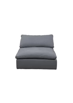 The Hamptons Collection 44" Gray Fabric Upholstery Slipcovered Armless Sofa Sectional Modular Chair
