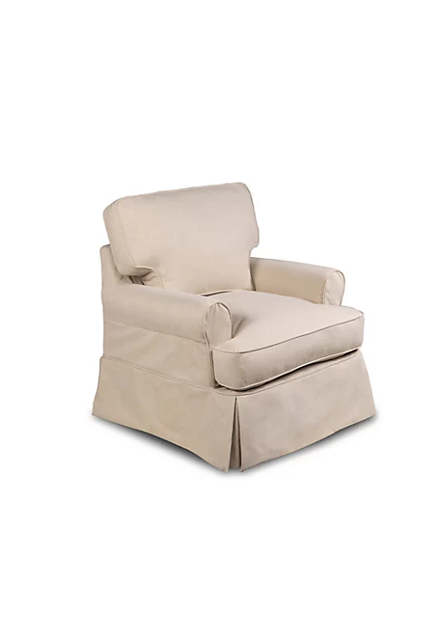 The Hamptons Collection 34” Beige Horizon Slipcovered T-Cushion Chair 2 The Hamptons Collection 34” Beige Horizon Slipcovered T-Cushion Chair - Image 2