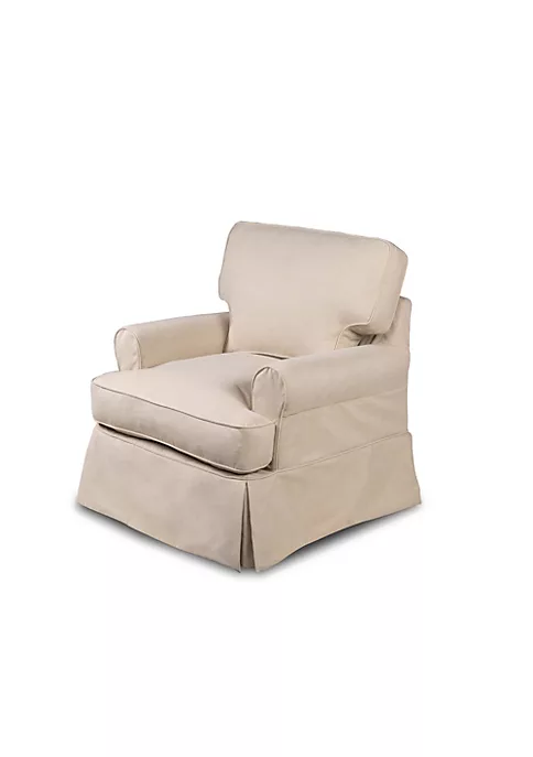 The Hamptons Collection 34” Beige Horizon Slipcovered T-Cushion Chair 3 The Hamptons Collection 34” Beige Horizon Slipcovered T-Cushion Chair - Image 3