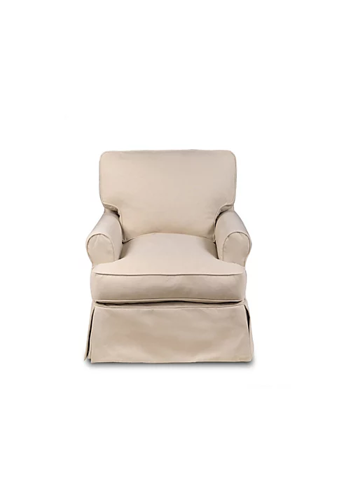 The Hamptons Collection 34” Beige Horizon Slipcovered T-Cushion Chair 4 The Hamptons Collection 34” Beige Horizon Slipcovered T-Cushion Chair - Image 4