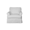 The Hamptons Collection 34" White Horizon Slipcovered T-Cushion Chair with Removable Legs