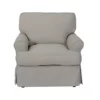 The Hamptons Collection 60” Light Grey Slipcovered T-cushion Chair with Back and Seat Cushion