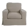 The Hamptons Collection 36" Light Gray Elegant Sunset Trading Americana Comfortable Slip Covered Chair