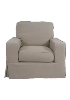 The Hamptons Collection 36" Light Gray Elegant Sunset Trading Americana Comfortable Slip Covered Chair -Cheap GUESS® Store Belk 950