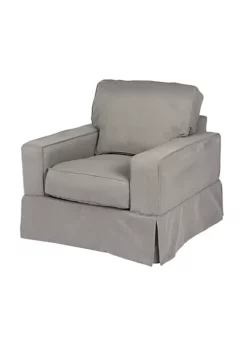 The Hamptons Collection 36" Gray Fabric Elegant Sunset Trading Americana Comfortable Slip Covered Chair -Cheap GUESS® Store Belk 953