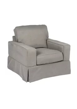 The Hamptons Collection 36" Gray Fabric Elegant Sunset Trading Americana Comfortable Slip Covered Chair -Cheap GUESS® Store Belk 955
