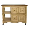 The Hamptons Collection 11.25" Brown Sunset Trading Brook Four-Drawer Kitchen Cart