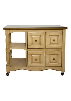 The Hamptons Collection 11.25" Brown Sunset Trading Brook Four-Drawer Kitchen Cart -Cheap GUESS® Store Belk 960