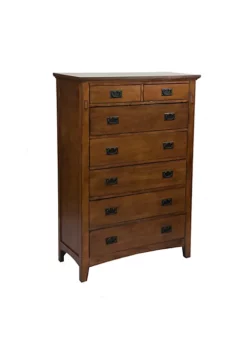 The Hamptons Collection 56" Distressed Chestnut Brown Wood Chest with Metal Tracks