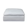 The Hamptons Collection 44" White Fabric Upholstery Slipcovered Square Modular Pouf Ottoman