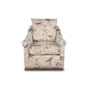 The Hamptons Collection 36" Beige Birdscript Low Back Swivel Chair with Rolled Arms and Nailhead Trim