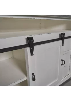 The Hamptons Collection 43.25” White and Brown Distressed Sliding Barn Door Cottage Chest -Cheap GUESS® Store Belk 986