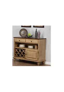 The Hamptons Collection 44.5” Light Brown Wooden Rectangular Buffet Server with Wine Storage 5 The Hamptons Collection 44.5” Light Brown Wooden Rectangular Buffet Server with Wine Storage -Cheap GUESS® Store Belk 990