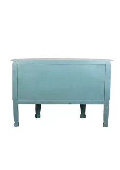 The Hamptons Collection 39.25” Light Blue and Gray Cottage Half Round Side Table with Cabinet -Cheap GUESS® Store Belk 999